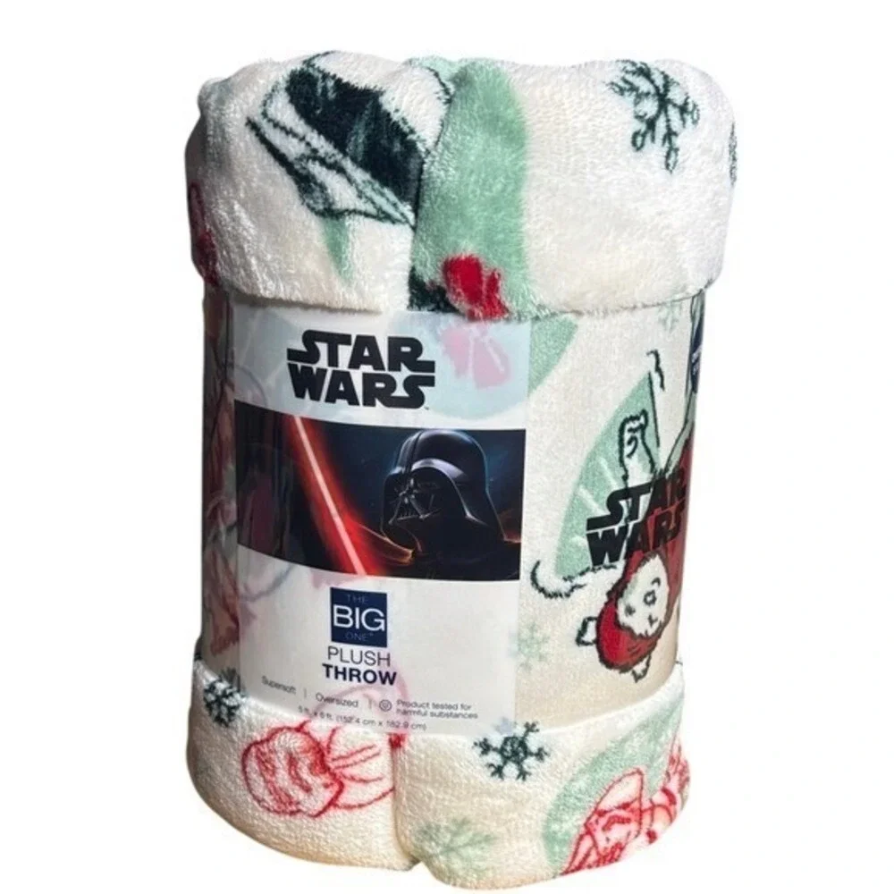 Star Wars Holiday Christmas Oversized Supersoft Throw Blanket 5'x6' GIFT NEW